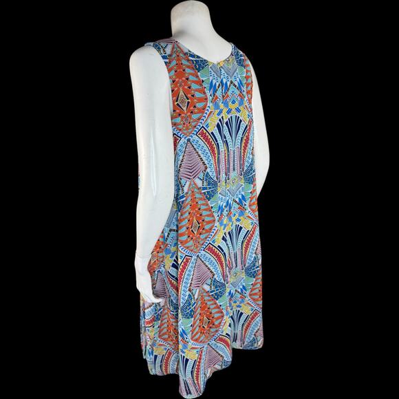 Madison Leigh Dress 18 Multicolor Sleeveless Beaded Neckline A-Line Polyester - Picture 7 of 13